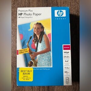 NIB Hp Premium Plus 4 X 6" High Gloss Inkjet Photo Paper 11.5 Mil 100 Sheets